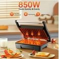 thumbnail image 5 of Panini Press Sandwich Maker, 2 Slice Stainless Steel Panini Press Grill, Non-Stick Sandwich Press Maker with Removable Drip Tray, 5 of 5