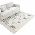 thumbnail image 4 of Grey Coastal Area Rug 3'x5',Summer Eucalyptus Leaves Beach Ocean Starfish Nautical Woven Cotton Tassels Kitchen Rugs,Non Slip Indoor Door Mat Throw Carpet for Entryway Living Room Laundry Room, 4 of 9