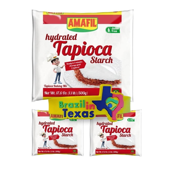 Amafil Hydrated Manioc Starch 17.64 oz Pack of 3 Bundle Brazil in Texas