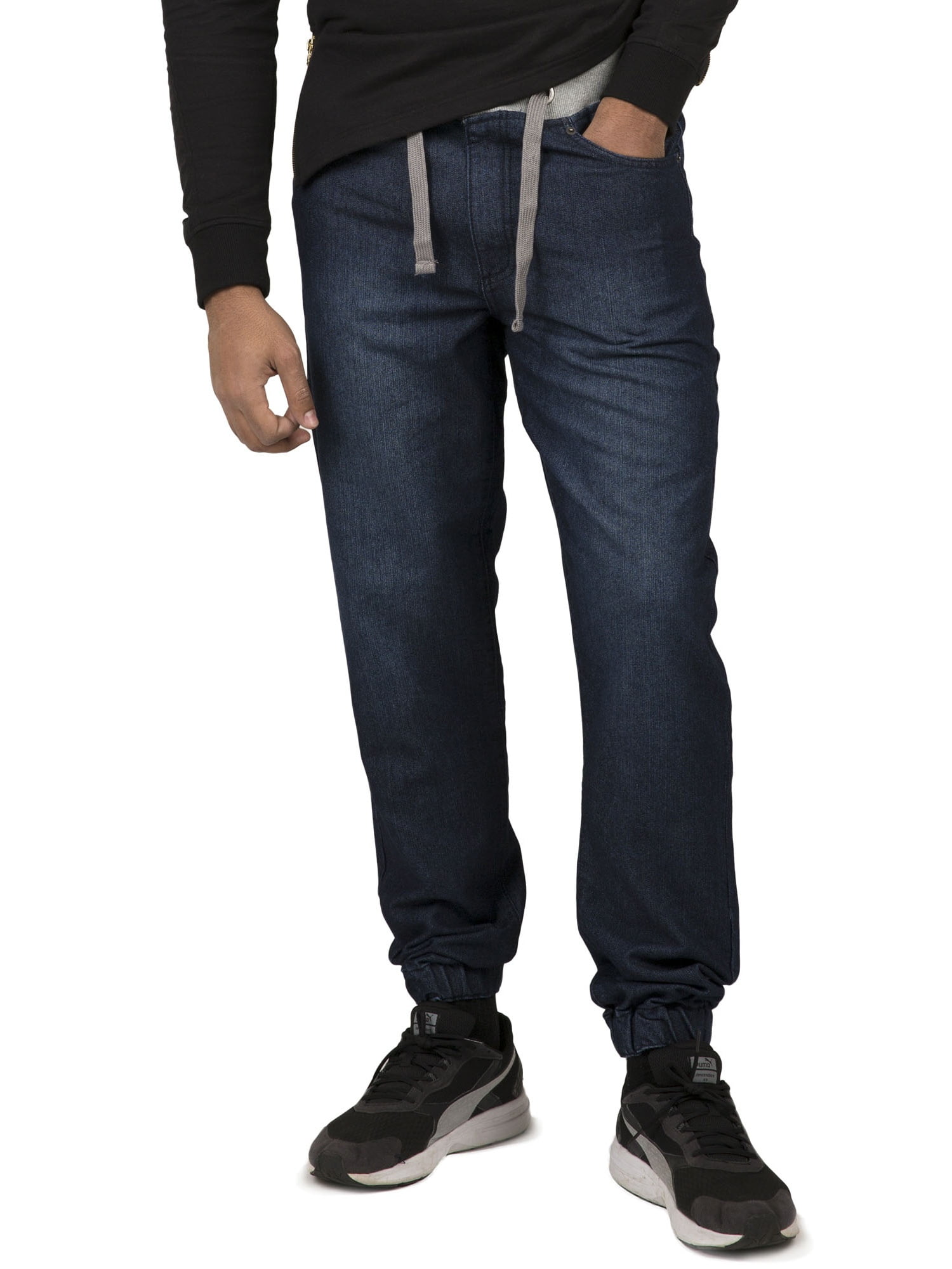 Vibes Gold Label Vibes Men's Denim Jogger Jeans With Drawstring Rib