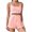 Pink, variant on HUJlwoi Women's Flannel Pajama Sets Sleeveless Padded Cami Tops with Soft Comfy Shorts Set Thermal Loungewear 2 Piece Pj Set