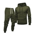 thumbnail image 6 of Dresfit Sweat Suits Men Winter Big and Tall Drawstring Hoodies and Sweatpants Set 2 Piece Set Fleece Jogging Tracksuits Fall Long Sleeve Workout Outfit Army Green #3 Polyester, 6 of 6