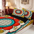 thumbnail image 3 of Erosebridal Yellow Blue Mandala Zipper Twin Comforter Sets with Fitted Sheet and 2 Pillowcases,Red White Motif Zipper Bedding Set,Black Reversible,4 Pieces, 3 of 7