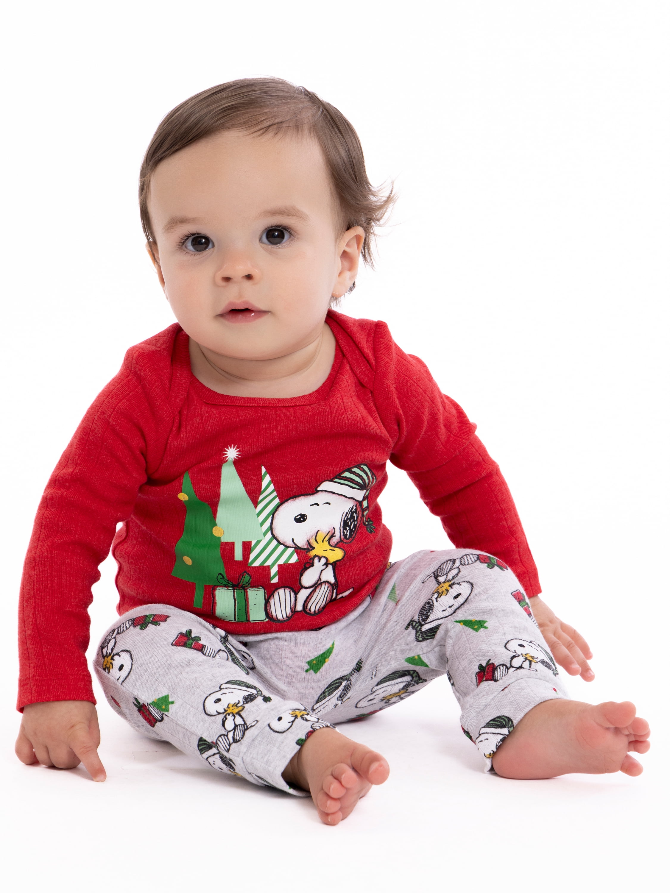 Snoopy Baby Boys Christmas Graphic Bodysuit and Jogger Pants Set, 2-Piece, Sizes 0M-12M