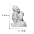 thumbnail image 4 of Ceramic Sitting Buddha Figurine with Round Ushnisha, Small, White- Saltoro Sherpi, 4 of 4