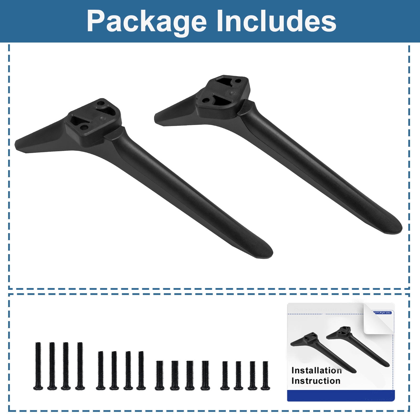 TV Stand for Hisense TV Legs, TV Stand Legs for Hisense 32" 43" 50" 55" 58" 65" Smart TV, for 32H4030F3 43R6E3 50R6E3 50A6G 55H6570 55H6570G 58H6870, TV Stand Legs with Screws