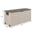 thumbnail image 7 of 75 Gallon Round Durable Weatherproof Resin Deck Box Organization and Storage for Outdoor Patio and Lawn,Pool Storage Bin,Garden Storage Box,Brown,44"x21.3"x19.3", 7 of 7