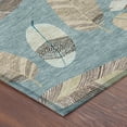 thumbnail image 3 of Addison Rugs Chantille Indoor/Outdoor Transitional Botanical Teal Machine Washable Round Rug, 8' x 8', 3 of 7