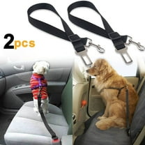 DISEN 2 Pcs Adjustable Pet Dog Cat Car Seat Belt Safety Leads Vehicle Seatbelt Harness, Made from Nylon Fabric, Black
