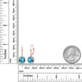 thumbnail image 4 of Gem Stone King 4.60 Ct Cushion Swiss Blue Topaz 18K Rose Gold Plated Silver Earrings, 4 of 5