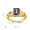 thumbnail image 5 of Solid 14k Yellow Gold Mystic Topaz Engagement Ring Size 5, 5 of 6