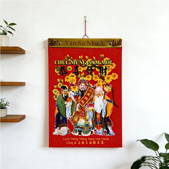 ToyKingdee Vietnamese Daily Calendar - Zodiac Horse Feng Shui Hanging Daily Wall Calendar, Spring Festival Lunar New Year Mounted Calendar for Year of The Horse Asian Lịch Việt Nam