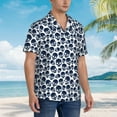 thumbnail image 3 of Sikiie black Skull white Print Men's Hawaiian Shirt, Summer Beach Button Pocket Short Sleeve T-Shirt,Small, 3 of 7