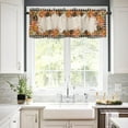 thumbnail image 3 of Fall Kitchen Curtains and Valances Set 24 Inches Long, Buffalo Plaid Pumpkins Birdhouse Leaves Tier Curtains 3 Pieces Rod Pocket Seasonal Fall Harvest Vintage Small Curtains Semi-Sheer Cafe Curtain, 3 of 6
