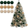 thumbnail image 1 of 12 bolas de terciopelo para adornos navideños, 2,36'', adornos flocados para árbol de Navidad, bolas de terciopelo para adornos de árbol de Navidad, decoración de corona (#01), 1 of 2