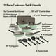 thumbnail image 3 of Juego de cocina Bella de 21 piezas con revestimiento antiadherente de cerámica EverGood™, apto para lavavajillas y horno, compatible con todo tipo de cocinas, tapas de vidrio templado y asas frías al, 3 of 5