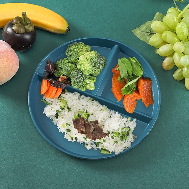LPSSTORE Assiette à Trois Compartiments en Paille de Blé Anti-Chute Assiette Ménagère Assiette Spéciale Simple pour Enfants
