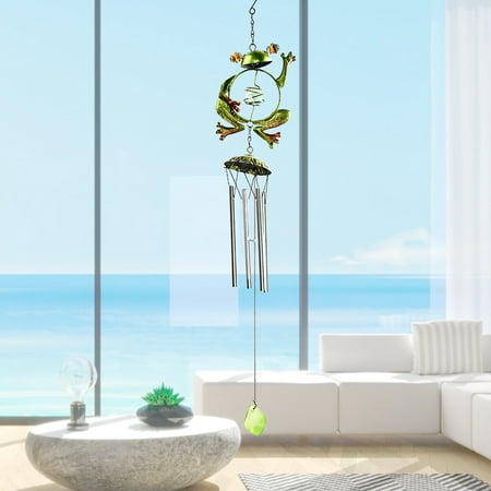 

HGWXX7 Home Decor Frogs Wind Glass Beads Bell Colorful Chimes Decoration Hanging Cute Pendant Patio & Garden