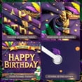 thumbnail image 4 of Gold Framed Mardi Gras Banner Purple Background Backdrop Colorful Feathers Masquerade Mask Carnival Display for Birthday Celebration Mardi Gras Party Indoor Decoration, 4 of 9