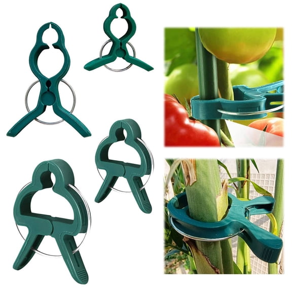 HomelyJoy 20 Pcs Plastic Plant Support Clips, 1.77x1.18 Inch Garden Tomato Clips with Reinforced Spring for Supporting Vines Vegetables and Flowers