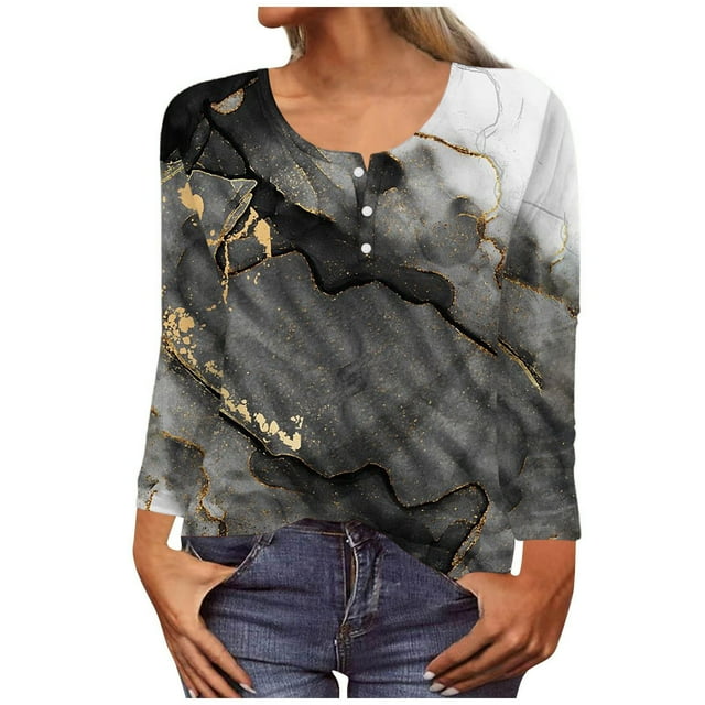 Cardigan d'Halloween pour Femmes Mode T-shirt Imprimé Ample Manches Longues Blouse Col Rond Hauts Décontractés Chandails d'Automne pour Femmes en Liquidation