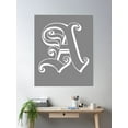 thumbnail image 2 of White Ornate Vintage Letter A Alphabet Monogram Design Poster Wall Art, Modern Wall Decor For Living Room Bedroom, 8x12 UNFRAMED, 2 of 3
