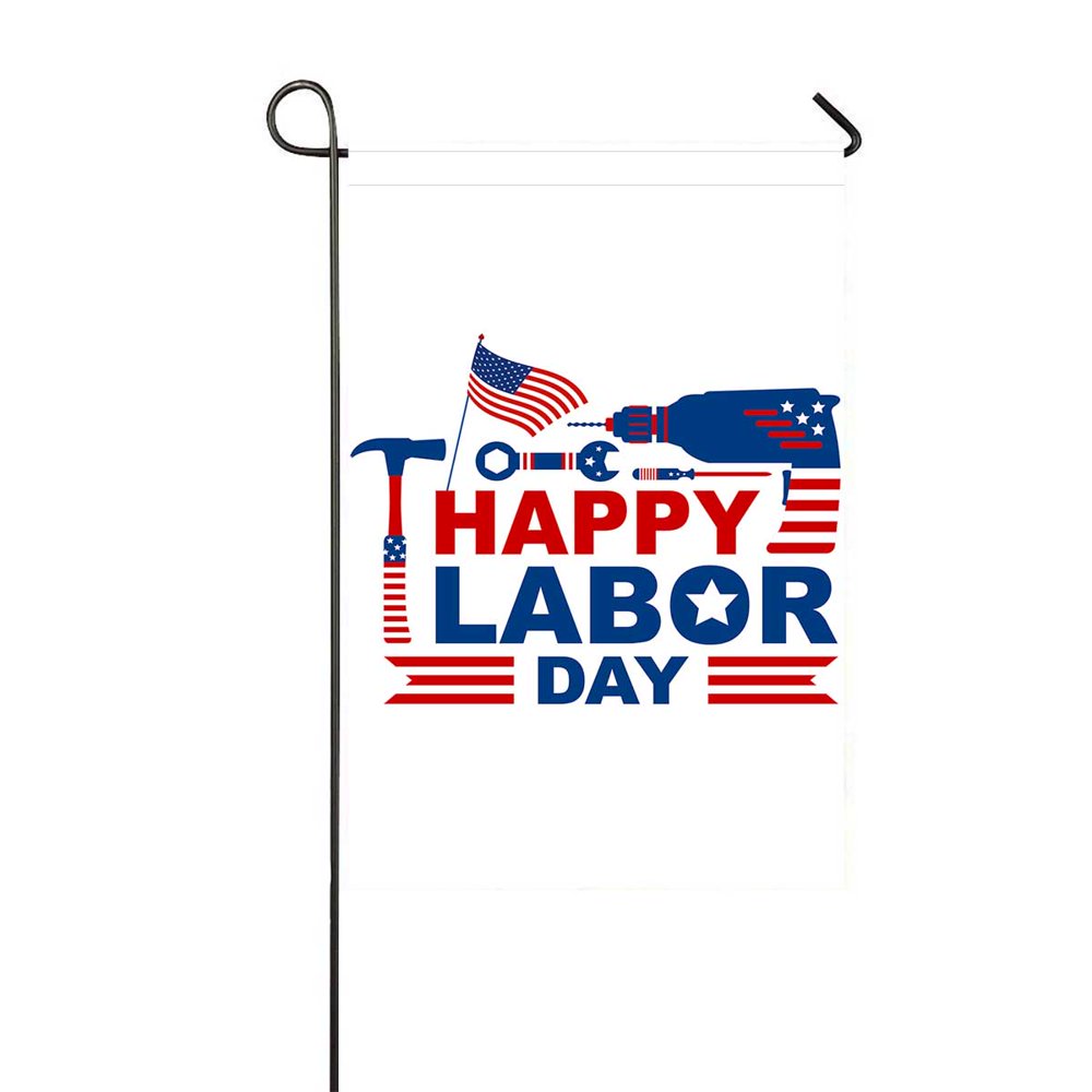 PKQWTM Happy Labor Day Yard Decor Home Garden Flag Size 12x18 Inches