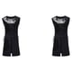 thumbnail image 1 of Jumpingount Chaqueta de cuello Chaleco de retales de cuero medieval con cordones sin mangas Traje de cosplay Top Punk Rock Chaleco largo XL, Negro 2piezas, 1 of 6