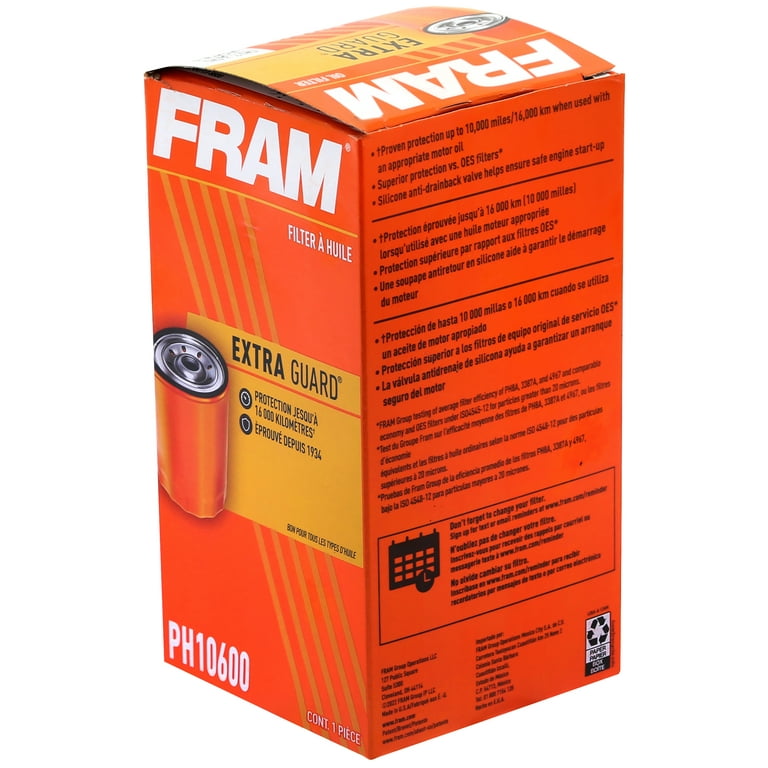 Free Shipping! FRAM Oil Filter PH10600 Extra Guard 10K Miles