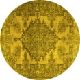 thumbnail image 1 of Ahgly Company Machine Washable Indoor Round Persian Yellow Traditional Area Rugs, 5' Round, 1 of 4