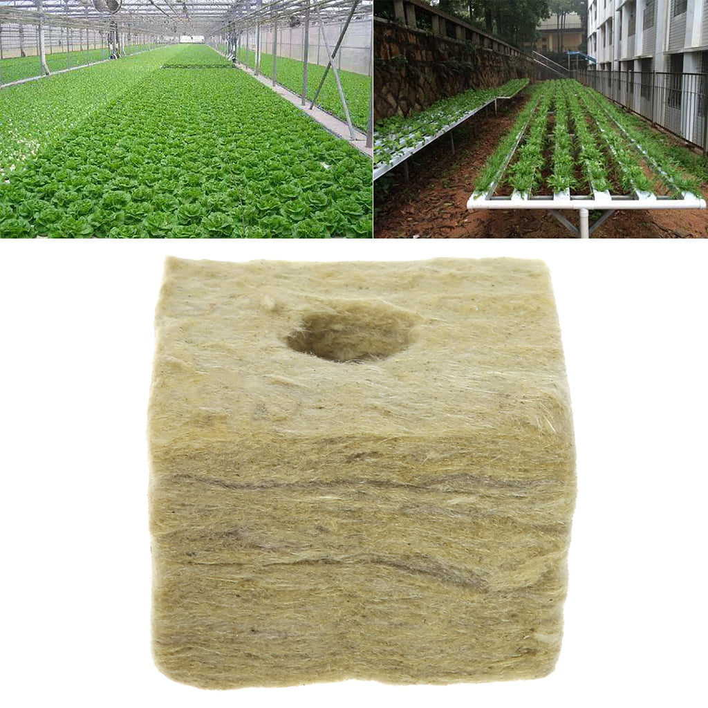 Rockwool Cube Hydroponic Grow Media Soilless Cultivation Planting Compress Base 