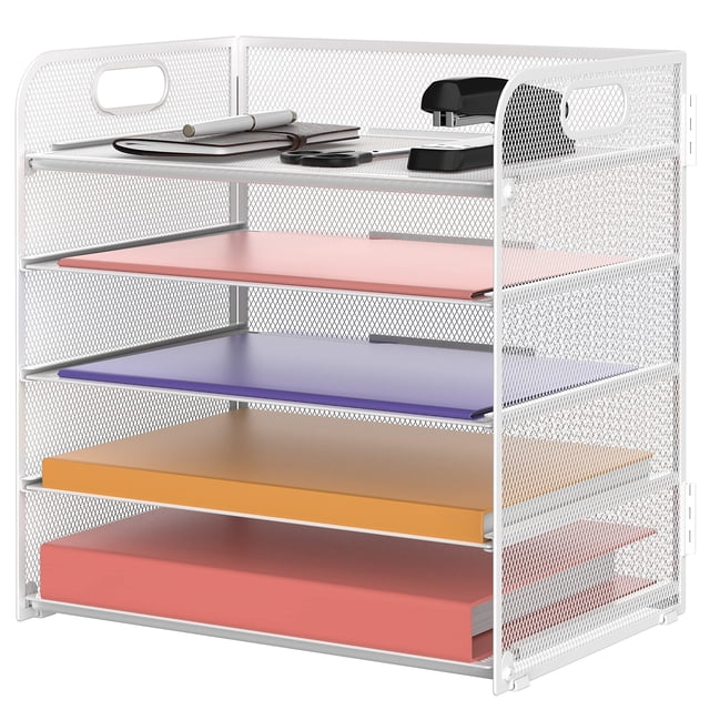 Organizador de papel Supeasy, 5 bandejas, bandeja para cartas, blanca, para oficina