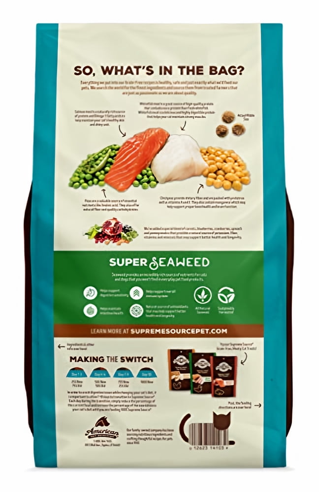Supreme Source Grain Free Dry Cat Food, Whitefish Meal & Salmon Meal Recipe, 3 Pound Bag (Pack of 2)