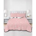 thumbnail image 2 of Twin XL Quilt Bedding Set, Pink Christmas Snowflakes Reversible Summer Quilt 3 Pieces, Winter Modern Minimalist Geometric Lightweight Bedspreads Coverlets with 2 Pillow Shams for All Seasons, 2 of 5