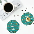 thumbnail image 4 of Lsque Cartoon Dogs Pattern 4" Drink Coasters Set of 4, PVC Leather Absorbent Coasters, Table Coaster Set Decorative Coffee Cup Coasters Housewarming Gift -Octagon, 4 of 6