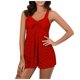 thumbnail image 2 of Mejor Belleza Mujer Traje de Baño de Moda Aumentar el tamaño 2 Piezas Tankini Tops de Bikini y Partes de Abajo Rojo XXXXL, 2 of 8