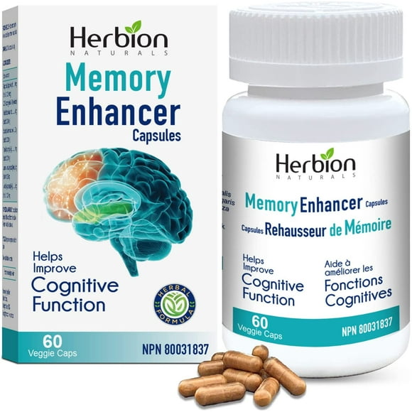 Herbion Naturals Memory Enhancer helps Improve Cognitive Function with Ginkgo Biloba Extracts for Adults. 60 Veggie Caps