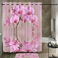 thumbnail image 2 of Bathroom Sets with Shower Curtain and Rugs, Toilet Lid Cover, Bath Mat, 4PCS Purple Rose Butterfly Shower Curtains for Bathroom, Romantic Flower Shower Curtains Set for Bathroom Decor, 2 of 7