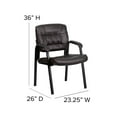 thumbnail image 5 of Flash Furniture Haeger LeatherSoft Tufted Executive Reception Chair with Padded Armrests, Brown, 5 of 13