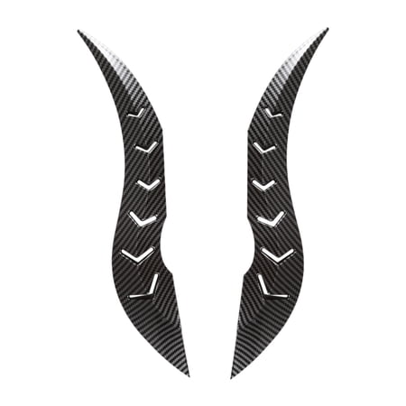 Wzmzjy 2 Pieces Car Roof Dragon Horn Decoration Stickers Stylish Auto Parts Replacement Carbon Fiber Texture