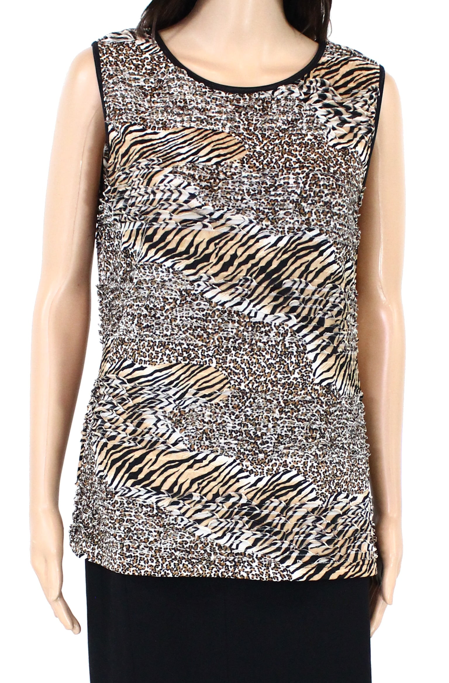 Erin London - Womens Tank Top Large Tiered Animal Print L - Walmart.com ...