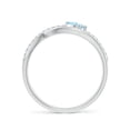 thumbnail image 2 of ANGARA Natural Criss Cross Pear Shaped Aquamarine Ring with Diamond Accents in 14K White Gold for Women (Size-5x3mm) | March Birthstone, Anniversary, Jewelry Gift for Women | Natural Aquamarine Ring, 2 of 9