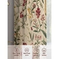 thumbnail image 7 of Rustic Botanical Semi Sheer Curtains 108 Inch Length 2 Panels Set, Vintage Floral Wildflower Sheer Kitchen Curtain Privacy Voile Window Curtain for Living Room Bedroom Rod Pocket Drapes, 7 of 7