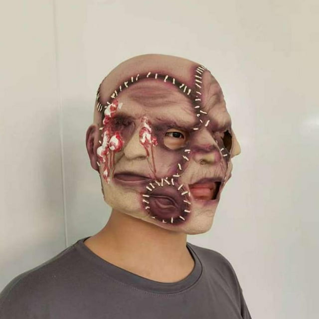 Máscara de Halloween Yinane Casco de tres caras para carnaval