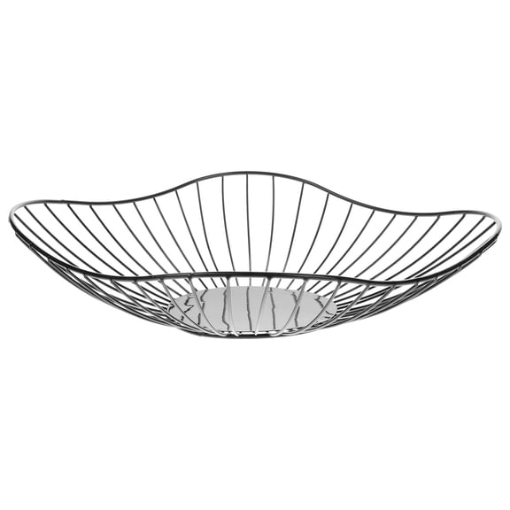 ETEREAUTY Metal Wire Fruit Bowl Holder Black - Stylish Iron Art Design for Elegant Fruit Display at Home