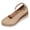Khaki, variant on Rokment Women's Platform Wedge Dress Shoes Beach Vacation Stylish Casual Suede Ankle Strap Espadrilles Chunky Heeled Closed Toe Dressy Sandals Black Size 6.5