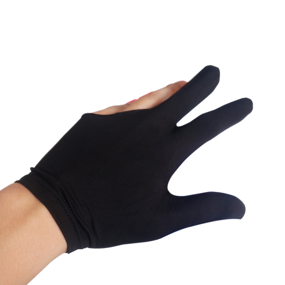 Blue Spandex Snooker Billiard Cue Glove Pool Left Hand Three Finger Accessory*ac