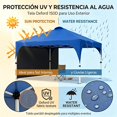 thumbnail image 3 of Carpa Plegable 3x3 m , Toldo Oxford 150D Impermeable Protección UPF50+ Anti Rayos UV, Mecanismo Bloqueo Central Armado Rápido Sin Herramientas-Para Jardín, Patio, Camping, Fiestas y Puestos De Feria, 3 of 8