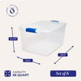 thumbnail image 4 of Homz 66 Quart Strong Modular Stackable Storage Containers, Clear, 6 Pack, 4 of 8