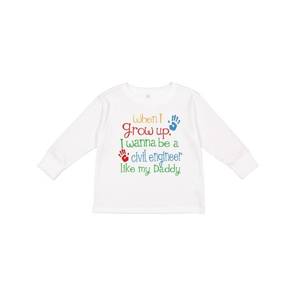 Inktastic Civil engineer like Daddy Boys or Girls Long Sleeve Toddler T-Shirt